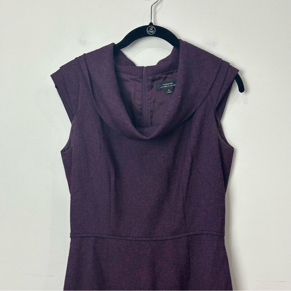 Tahari Cowl Neck Career Office Dress Plum Sleeveless - Picture 3 of 5
